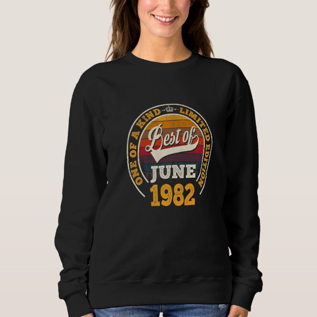 Bästa juni 1982 40:e födelsedagen i 40 år t shirt (Framsida)