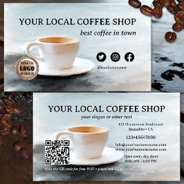 Bästa kaffe i egen QR-kod, finkonst Visitkort
