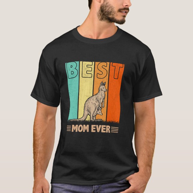 Bästa Kangaroo Mamma någonsin Retro Graphic Mamma  T Shirt (Framsida)
