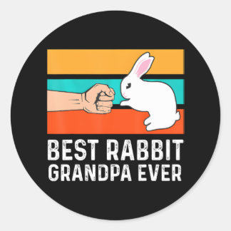 Bästa kanin Grandpa nånsin Fist Bump Cute Bunny Runt Klistermärke