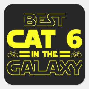 Bästa Kat 6 i Galaxy Fyrkantigt Klistermärke