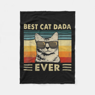Bästa Kat Dada någonsin Vintage Retro Cat Pappa Fleecefilt