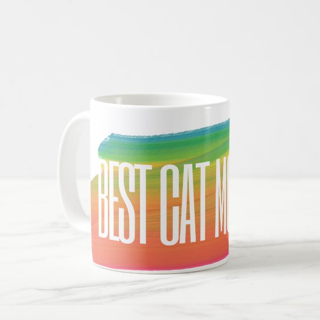 Bästa Kat Mamma - Ägare Mors dag Gift Kaffemugg (Framsida vänster)