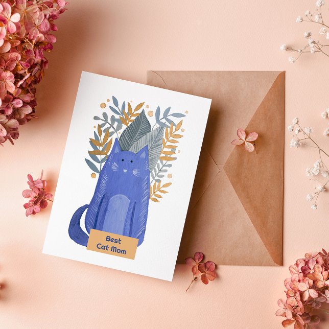 Bästa Kat Mamma Cat och grenar illustration Helgda Julkort (Skapare uppladdad)