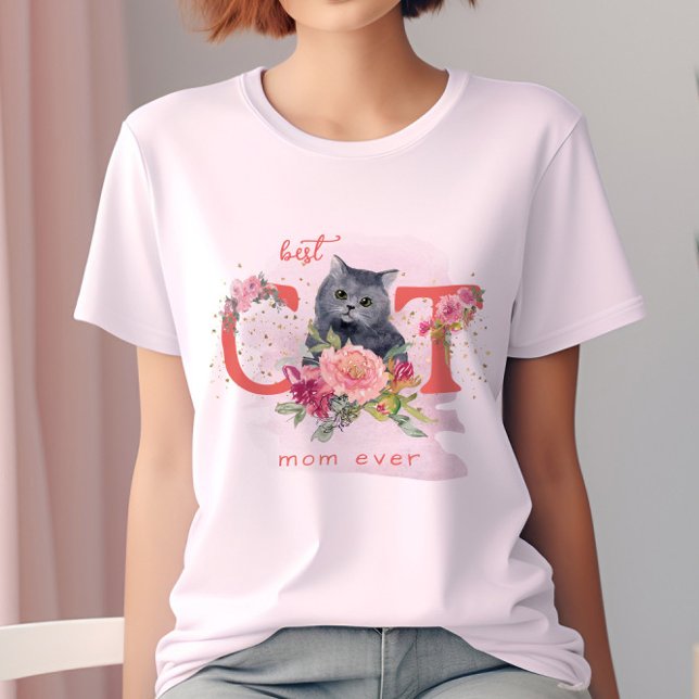 Bästa Kat Mamma någonsin Cute Kitten Mor Day T Shirt (Skapare uppladdad)