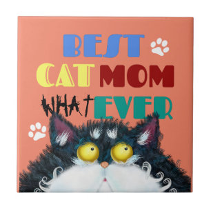 Bästa Kat Mamma någonsin Fånig Cat Lovers Funny Kakelplatta