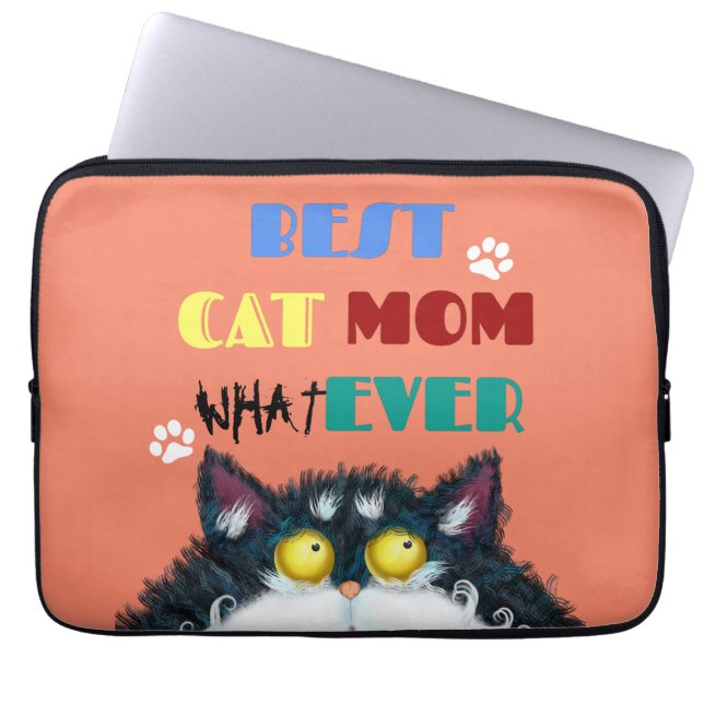 Bästa Kat Mamma någonsin | Fånig Cat Lovers Funny Laptop Fodral (Framsidan)