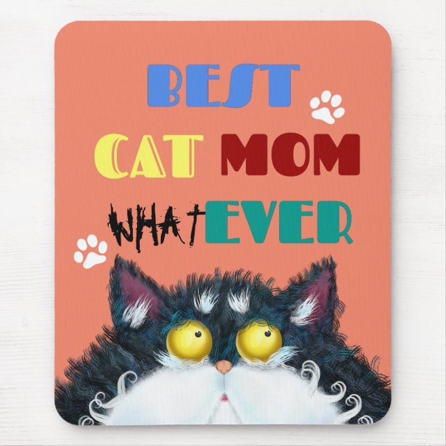 Bästa Kat Mamma någonsin | Fånig Cat Lovers Funny Musmatta (Framsidan)