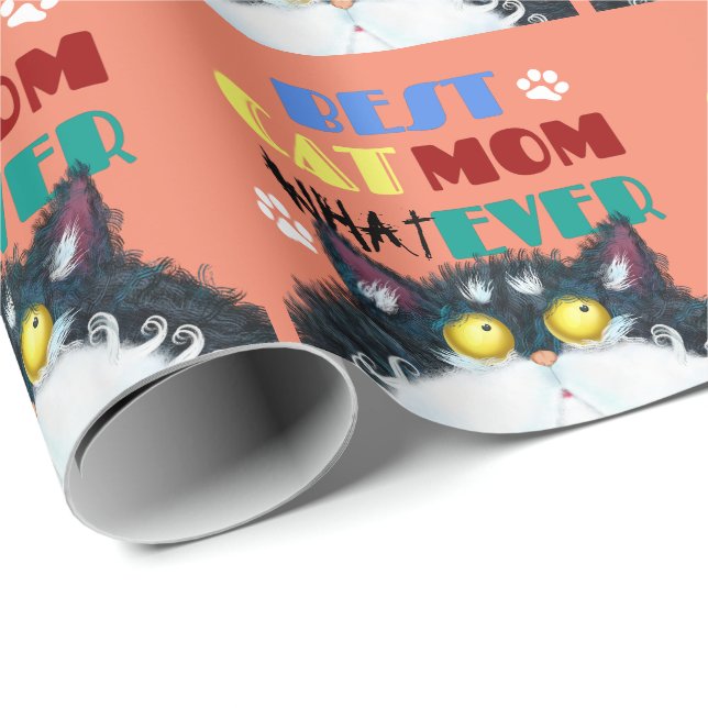 Bästa Kat Mamma någonsin | Fånig Cat Lovers Funny Presentpapper (Rullad Hörn)