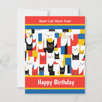 Bästa Kat Mamma någonsin färgad katter födelsedag Julkort