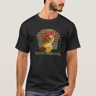 Bästa Kat Mamma någonsin funny Vintage Bandana Cat T Shirt