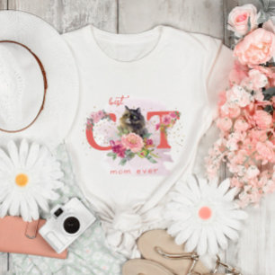 Bästa Kat Mamma någonsin Håriget Kitten Lycklig Mo T Shirt