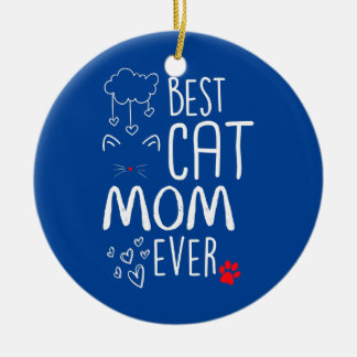 Bästa Kat Mamma någonsin Julgransprydnad Keramik