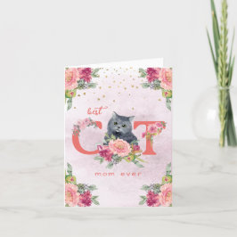 Bästa Kat Mamma någonsin Kitten Illustration Mor D Tack Kort