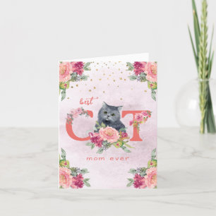 Bästa Kat Mamma någonsin Kitten Illustration Mor D Tack Kort