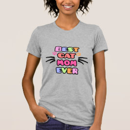 Bästa Kat Mamma någonsin med färgat bubbelteckensn T Shirt