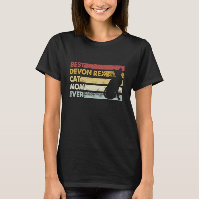 Bästa Kat Mamma någonsin Mor Devon Rex Cat T Shirt (Framsida)