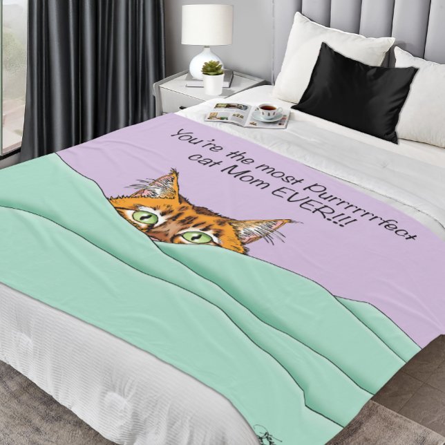 Bästa Kat Mamma någonsin! Mors dag Fleecefilt (Skapare uppladdad)