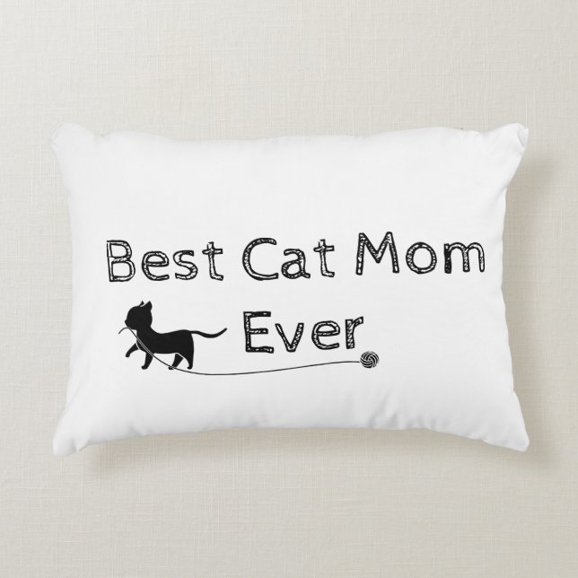 Bästa Kat Mamma någonsin Prydnadskudde (Framsidan)