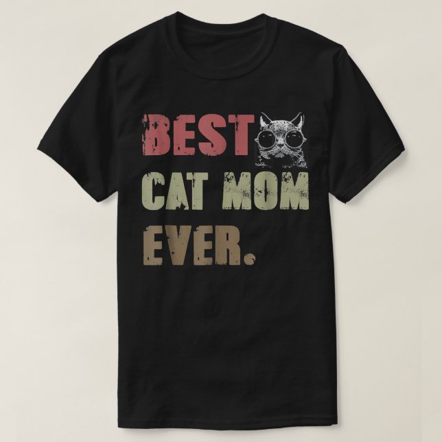Bästa Kat Mamma någonsin T nony Cat Lover Fars dag Shirt (Design framsida)