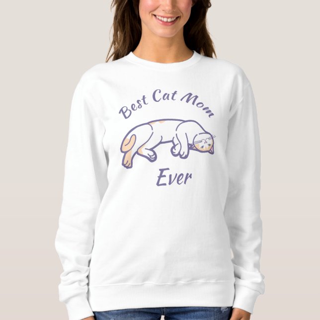Bästa Kat Mamma någonsin T Shirt (Framsida)