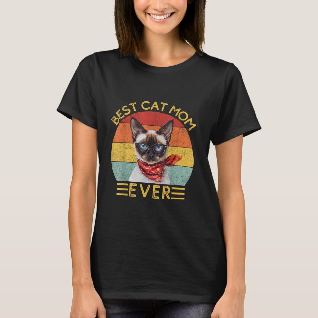 Bästa Kat Mamma någonsin T Shirt (Framsida)