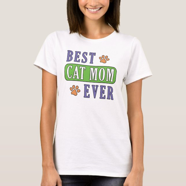 Bästa Kat Mamma någonsin T Shirt (Framsida)