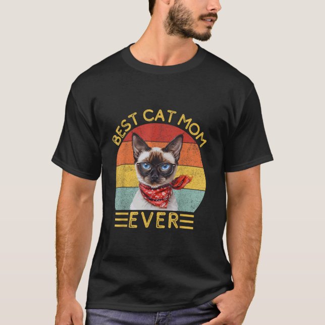 Bästa Kat Mamma någonsin T Shirt (Framsida)