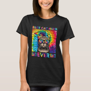 Bästa Kat Mamma någonsin Tie Dye Cat Mamma Mors da T Shirt