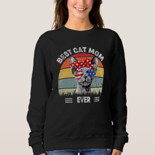Bästa Kat Mamma någonsin Vintage 4:e juli Katt Sph T Shirt