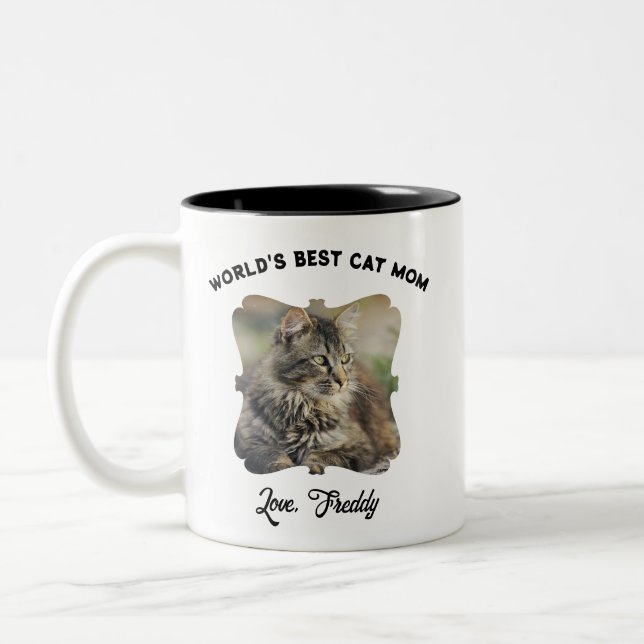 Bästa Kat Mamma Ornate Gräns Mugg (Vänster)