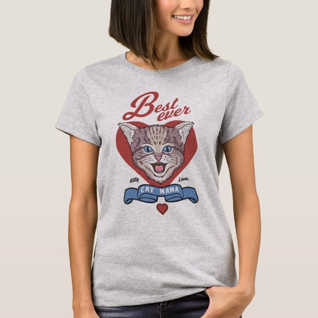 Bästa Kat-Mamman någonsin T Shirt (Framsida)