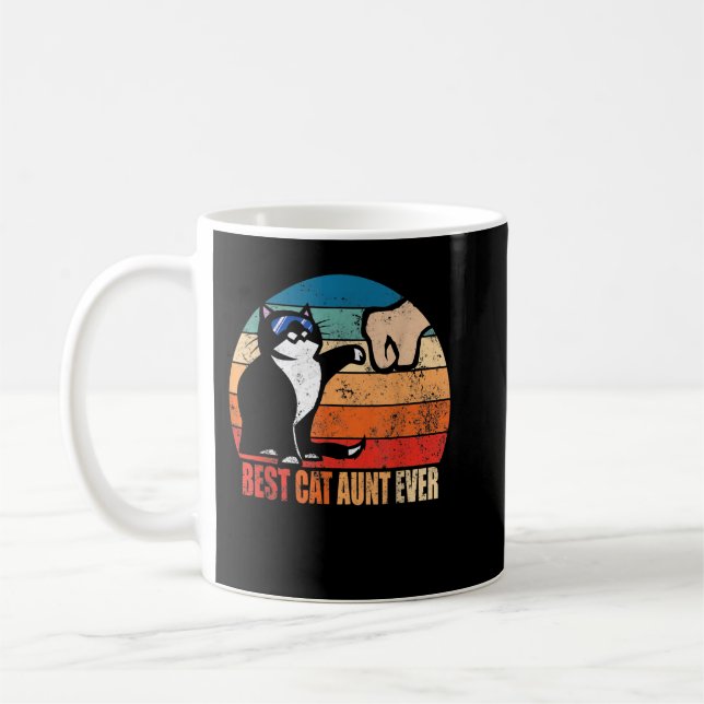 Bästa Kat Moster någonsin med fist Bump Retro Kaffemugg (Vänster)