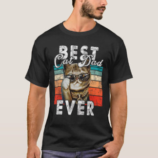 Bästa Kat Pappa Alltid pappa Fars dag Far säger T Shirt