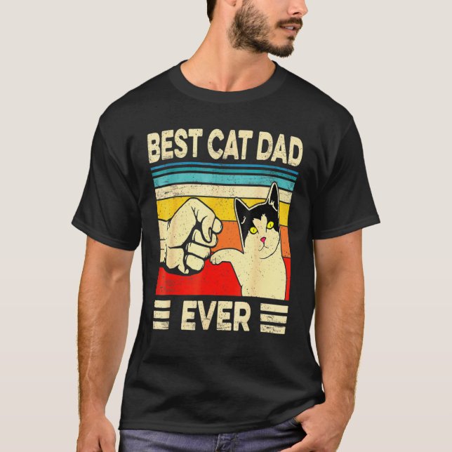 Bästa Kat Pappa-dagen för en tjusig kattpappa-Far- T Shirt (Framsida)