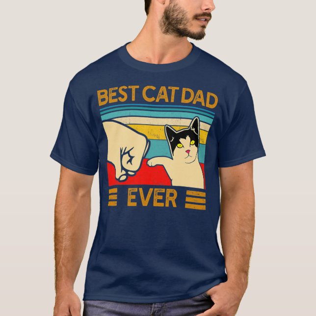 Bästa Kat Pappa-dagen för en tjusig kattpappa-Far- T Shirt (Framsida)