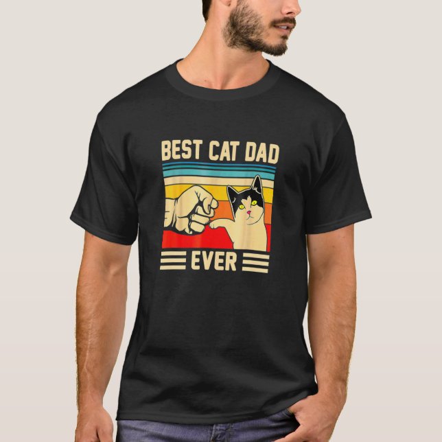 Bästa Kat Pappa-dagen för Far-kattdagen T Shirt (Framsida)