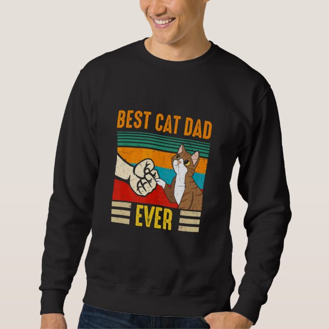 Bästa Kat Pappa hela Far Lång Ärmad Tröja (Framsida)