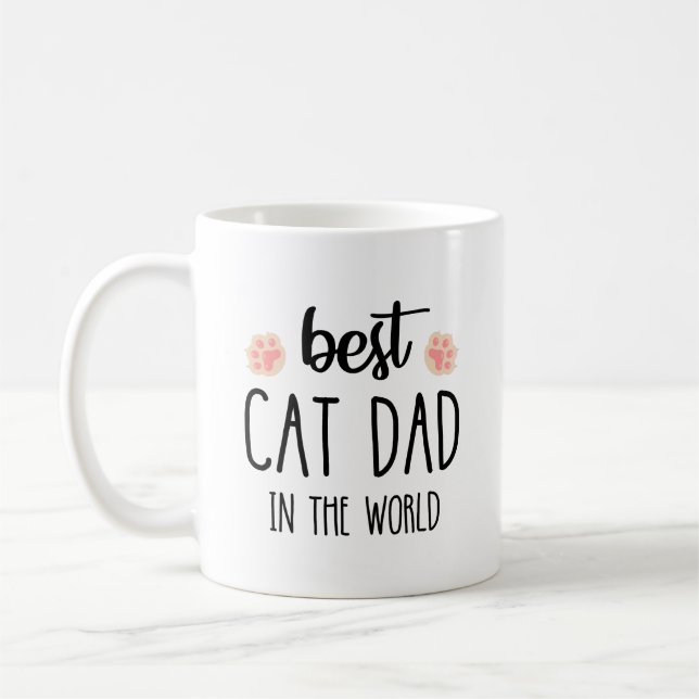 Bästa Kat-Pappa i världen | Kat Pappa julgåva Kaffemugg (Vänster)