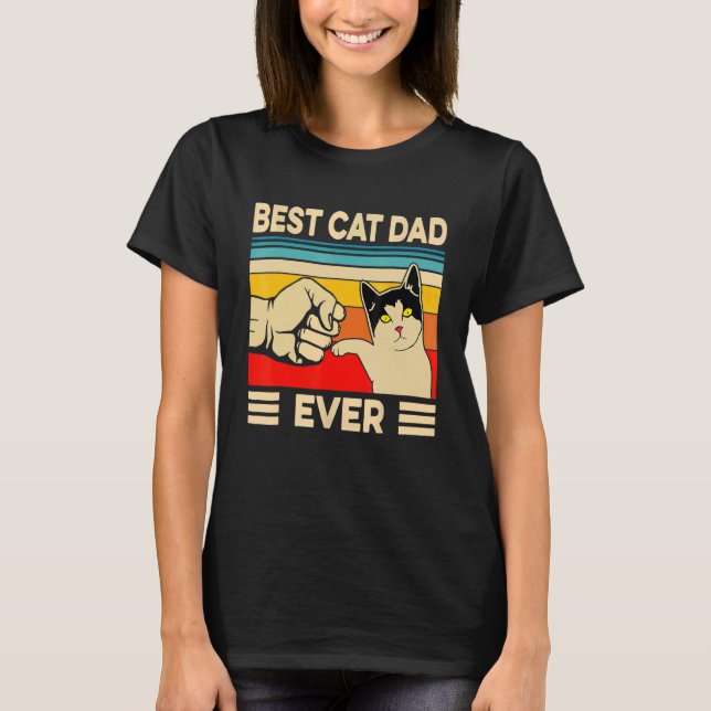 Bästa Kat Pappa - Kat pappa Far Dag 1 T Shirt (Framsida)