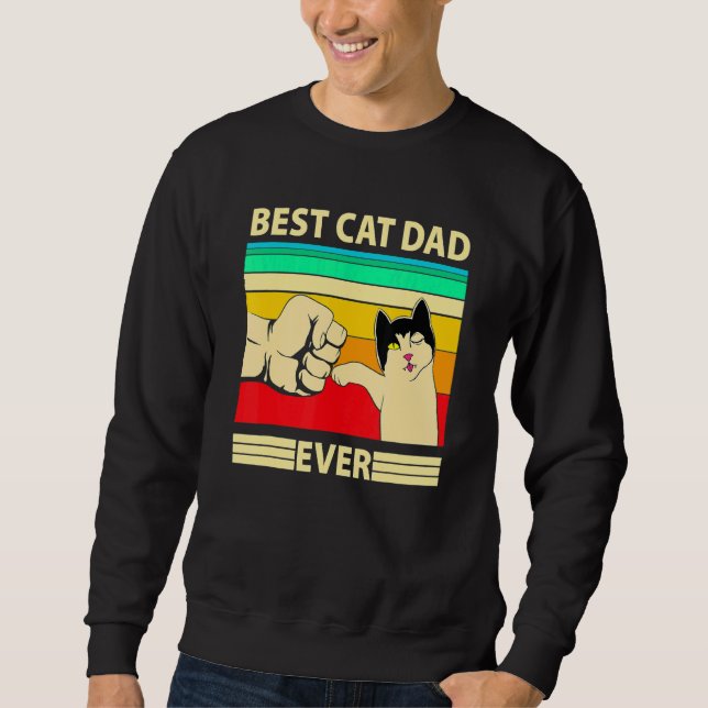 Bästa Kat Pappa - Kat Pappa Far Day Lång Ärmad Tröja (Framsida)