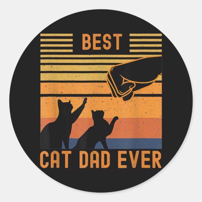 Bästa Kat Pappa-klumpan någonsin för Päls-daddie Runt Klistermärke (Framsida)