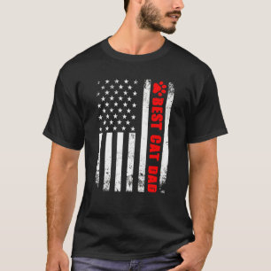 Bästa Kat Pappa någonsin Amerikanska Flagga Cats F T Shirt