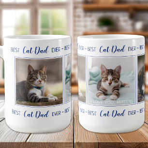 Bästa Kat Pappa någonsin Anpassningsbar 3-fotoko Kaffemugg