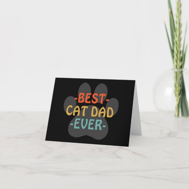 Bästa Kat Pappa någonsin Anpassningsbar Hälsning Kort (Framsida)