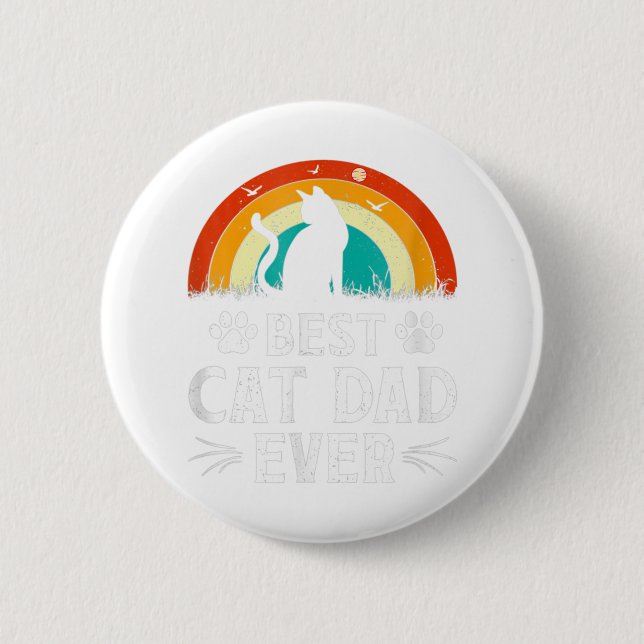 Bästa Kat Pappa någonsin Cat Lover Lover Funny Far Knapp (Framsida)
