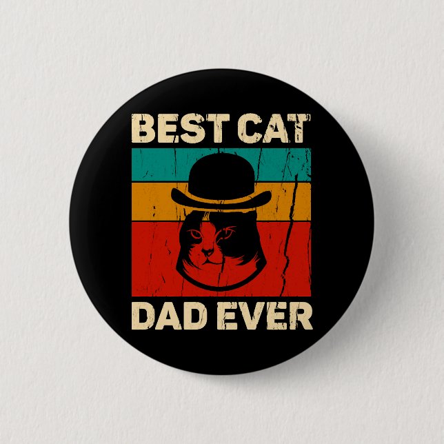 Bästa Kat Pappa någonsin Far Day Gift Knapp (Framsida)