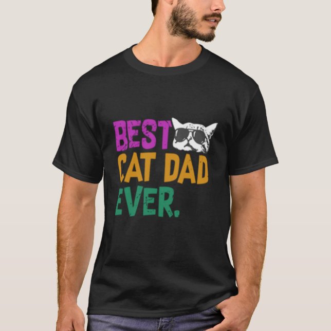 Bästa Kat Pappa någonsin Far Day T-Shirt (Framsida)