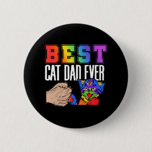 Bästa Kat Pappa någonsin färglöst regnbåge Fars da Knapp