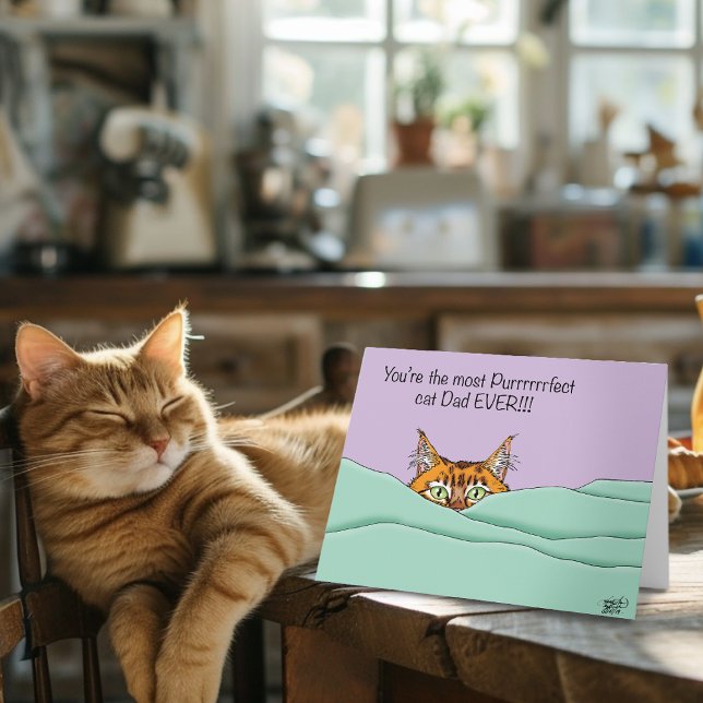Bästa Kat Pappa någonsin! Fars dag Kort (Skapare uppladdad)